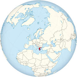 Greece map on globe